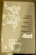 Alliant-Alliant RT2S RT2V, Vertical Mill, \"Parts Only\" Manual 1983-RT2S-RT2V-05